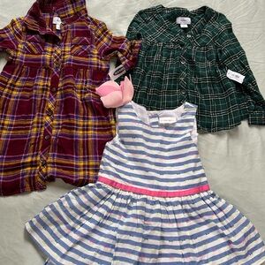 NWT lot of kid girl dress red, green blue Sz 3T 5 # 4 G